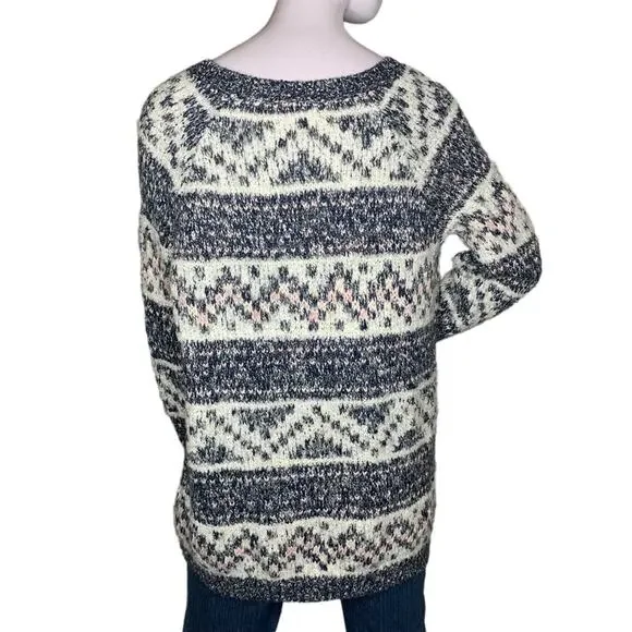 Garage Crewneck Sweater Size XS/S Chunky Knit Geometric Pattern Re… - Picture 4 of 10